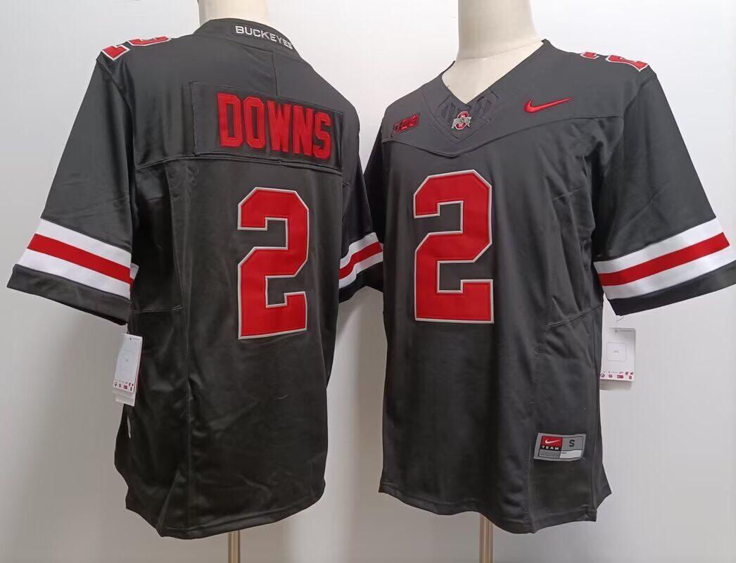 NCAA Men Ohio State Buckeyes #2 Caleb Downs black Nike jersey